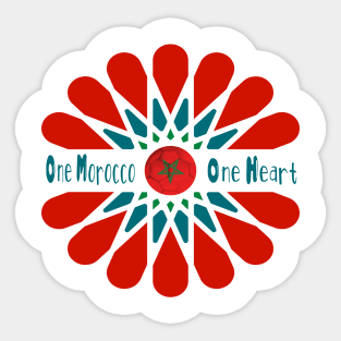 One Morocco One Heart Soccer Moroccan Team Sticker